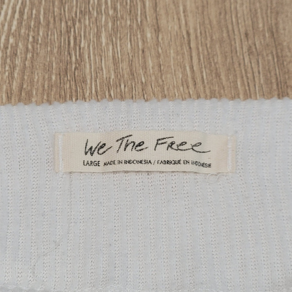 Free People We the Free Slouchy Thermal Size Large Oversized Boxy Casual Boho - Picture 4 of 8